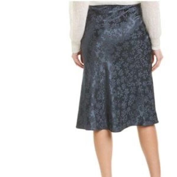 Rag & Bone Mandy Navy Satin Texturized Midi skirt women’s Size XS - Picture 9 of 9